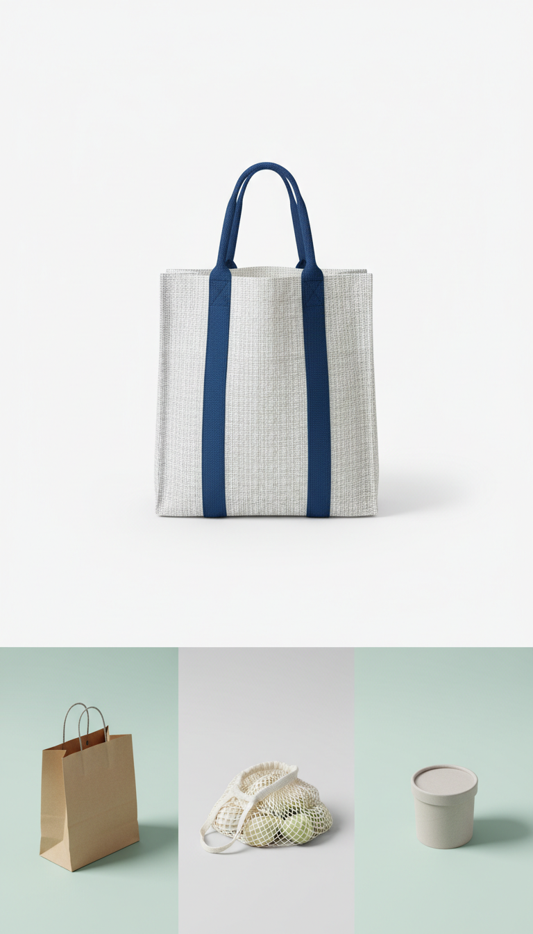 Reusable Shopping Bag with Reinforced Handles