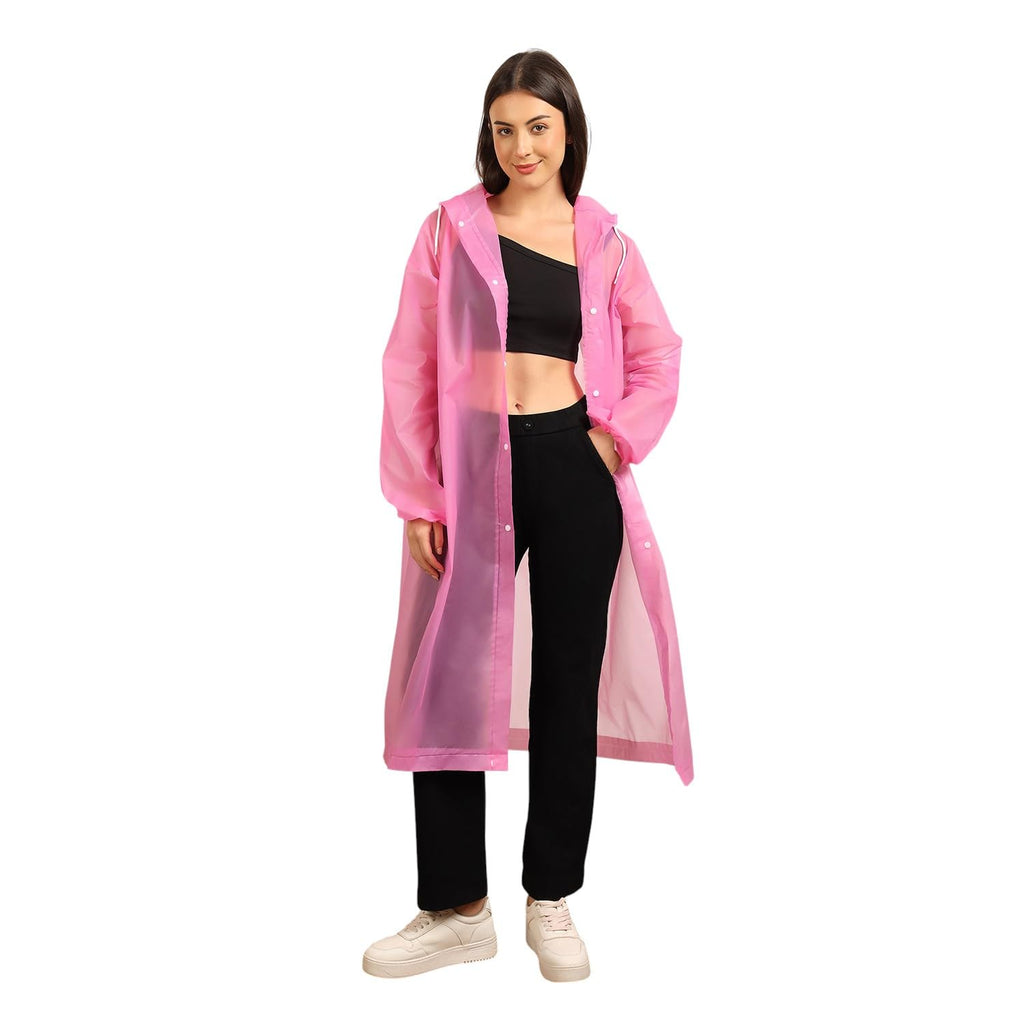 Citizen Eco-Friendly EVA Poncho Raincoat for Men & Women, Lightweight Waterproof Coat with Hood, Adjustable Drawstring, Button Closure Reusable & Durable Outdoor Rainwear