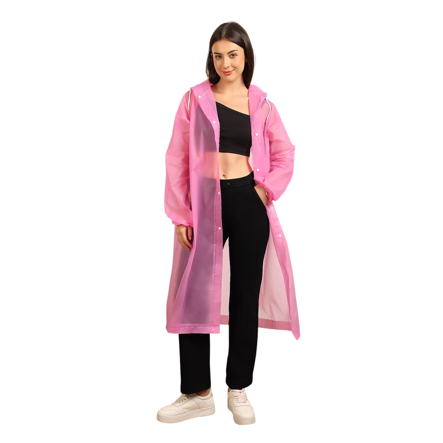 Citizen Eco-Friendly EVA Poncho Raincoat for Men & Women, Lightweight Waterproof Coat with Hood, Adjustable Drawstring, Button Closure Reusable & Durable Outdoor Rainwear