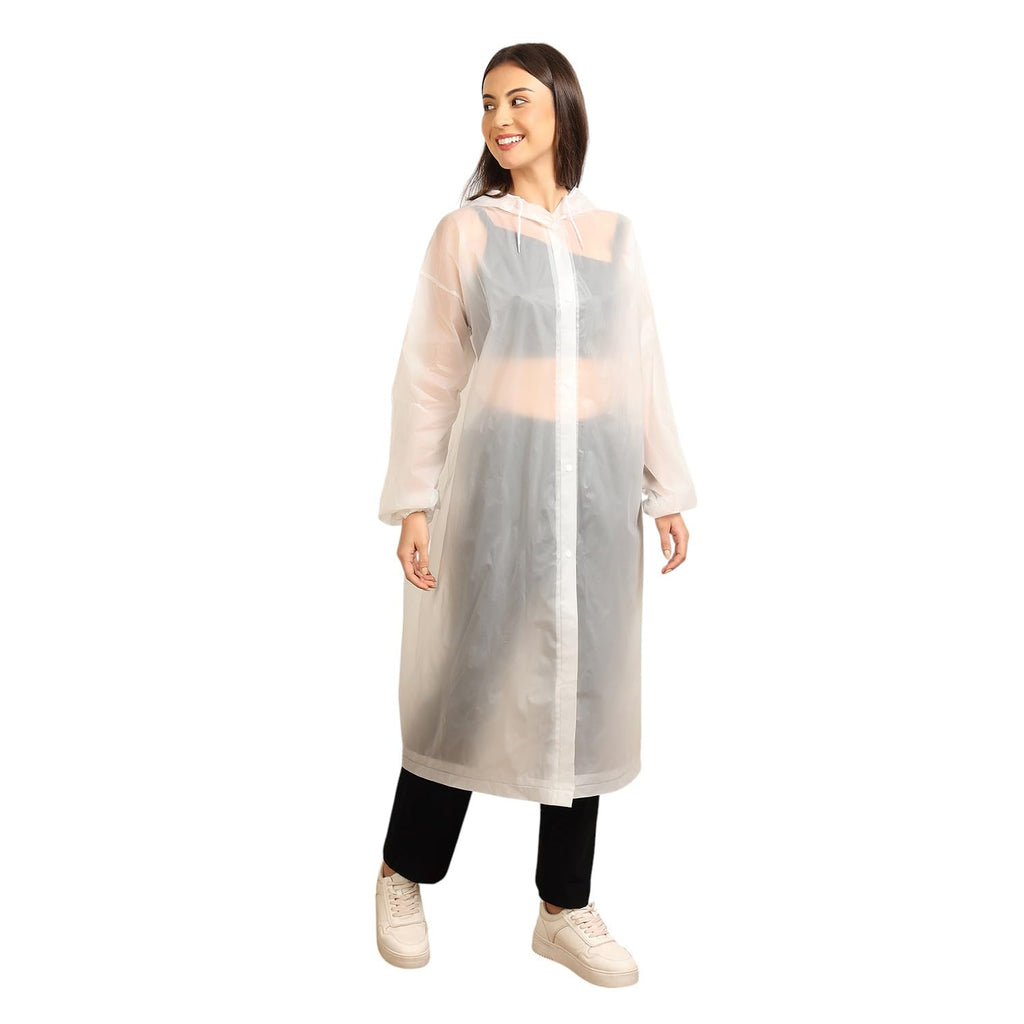 Citizen Eco-Friendly EVA Poncho Raincoat for Men & Women, Lightweight Waterproof Coat with Hood, Adjustable Drawstring, Button Closure Reusable & Durable Outdoor Rainwear