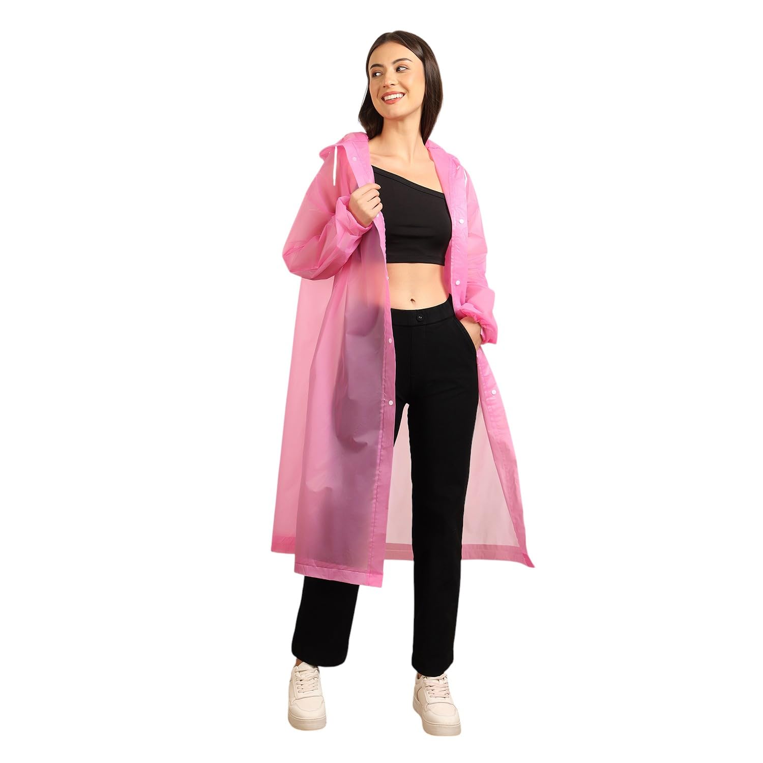 Citizen Eco-Friendly EVA Poncho Raincoat for Men & Women, Lightweight Waterproof Coat with Hood, Adjustable Drawstring, Button Closure Reusable & Durable Outdoor Rainwear
