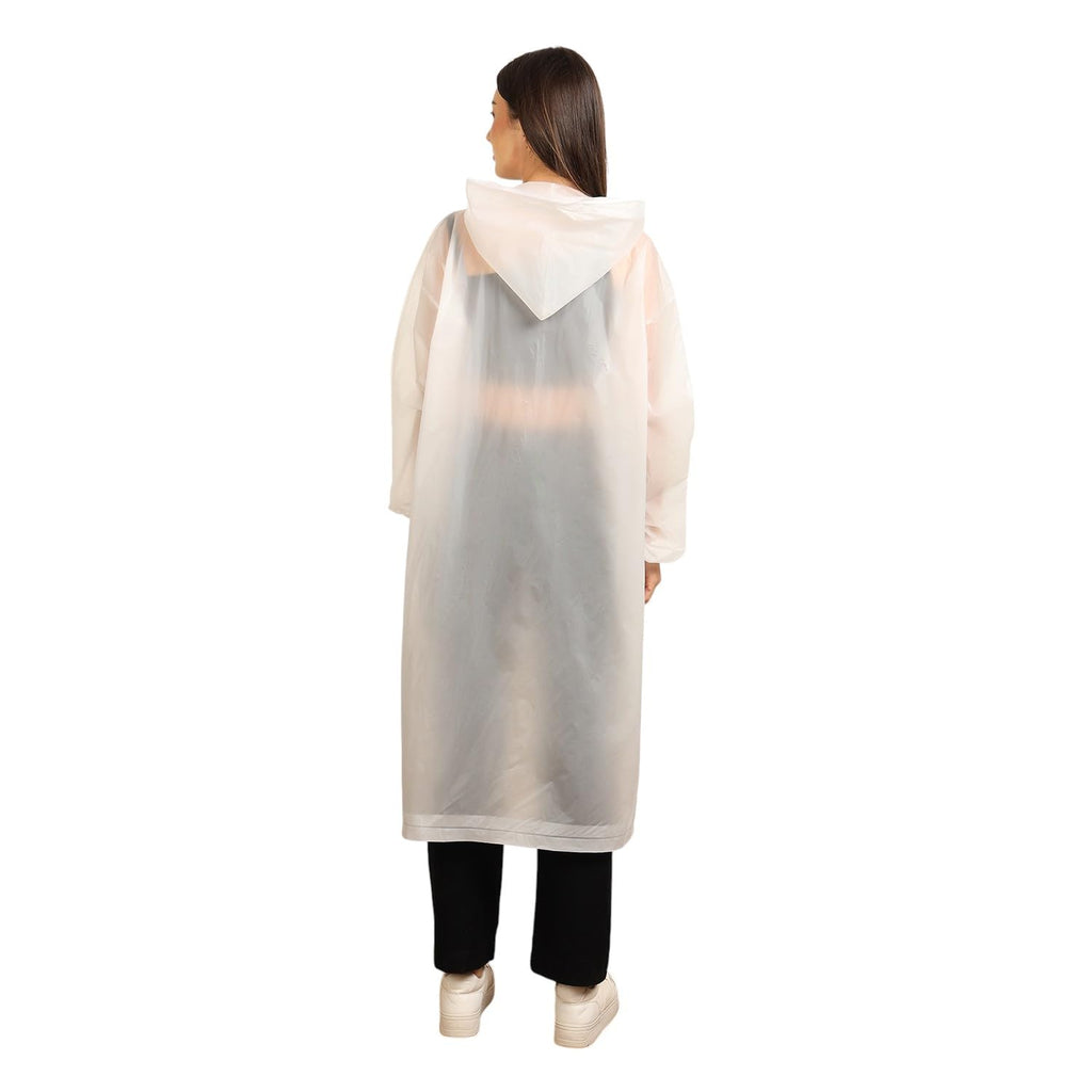 Citizen Eco-Friendly EVA Poncho Raincoat for Men & Women, Lightweight Waterproof Coat with Hood, Adjustable Drawstring, Button Closure Reusable & Durable Outdoor Rainwear