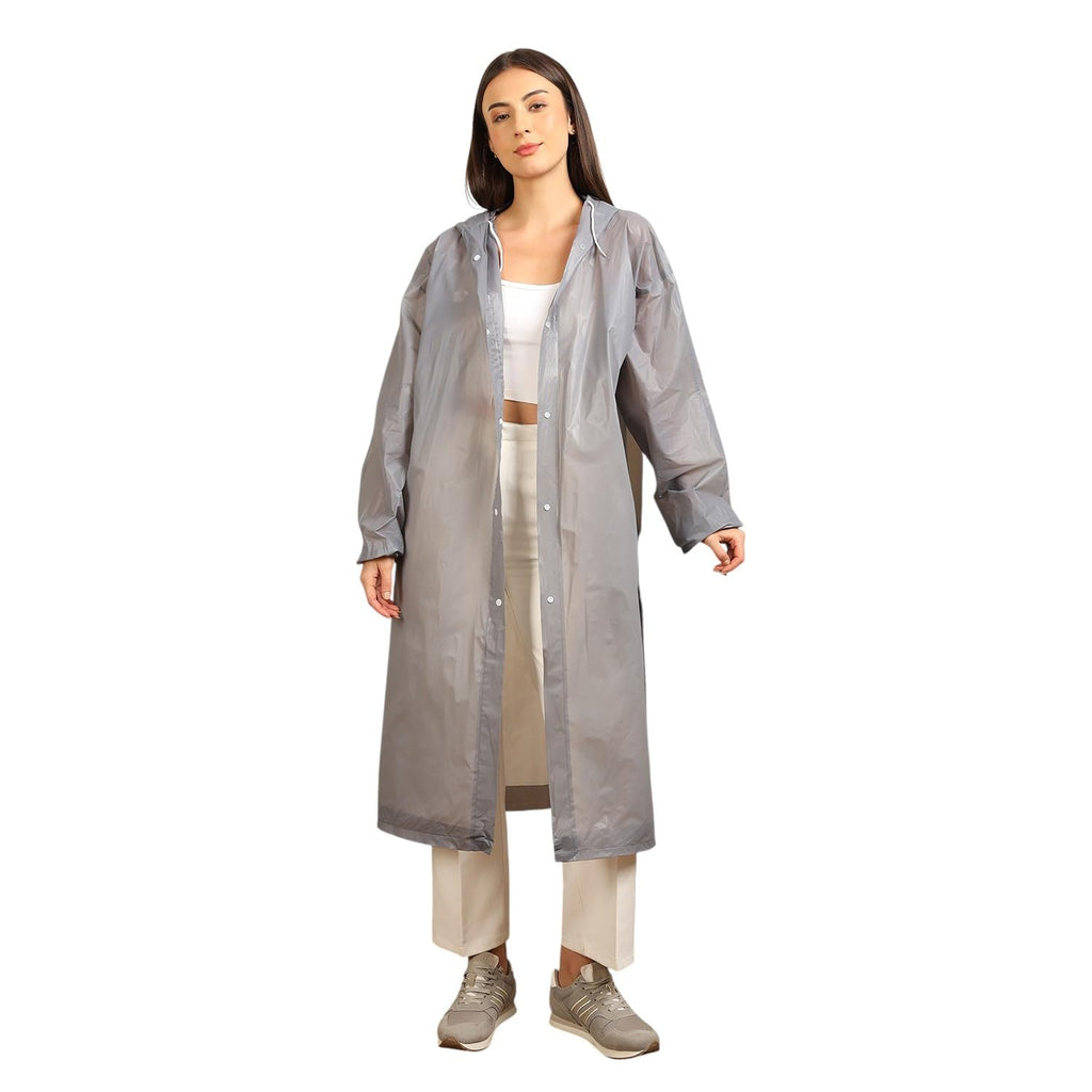 Citizen Eco-Friendly EVA Poncho Raincoat for Men & Women, Lightweight Waterproof Coat with Hood, Adjustable Drawstring, Button Closure Reusable & Durable Outdoor Rainwear