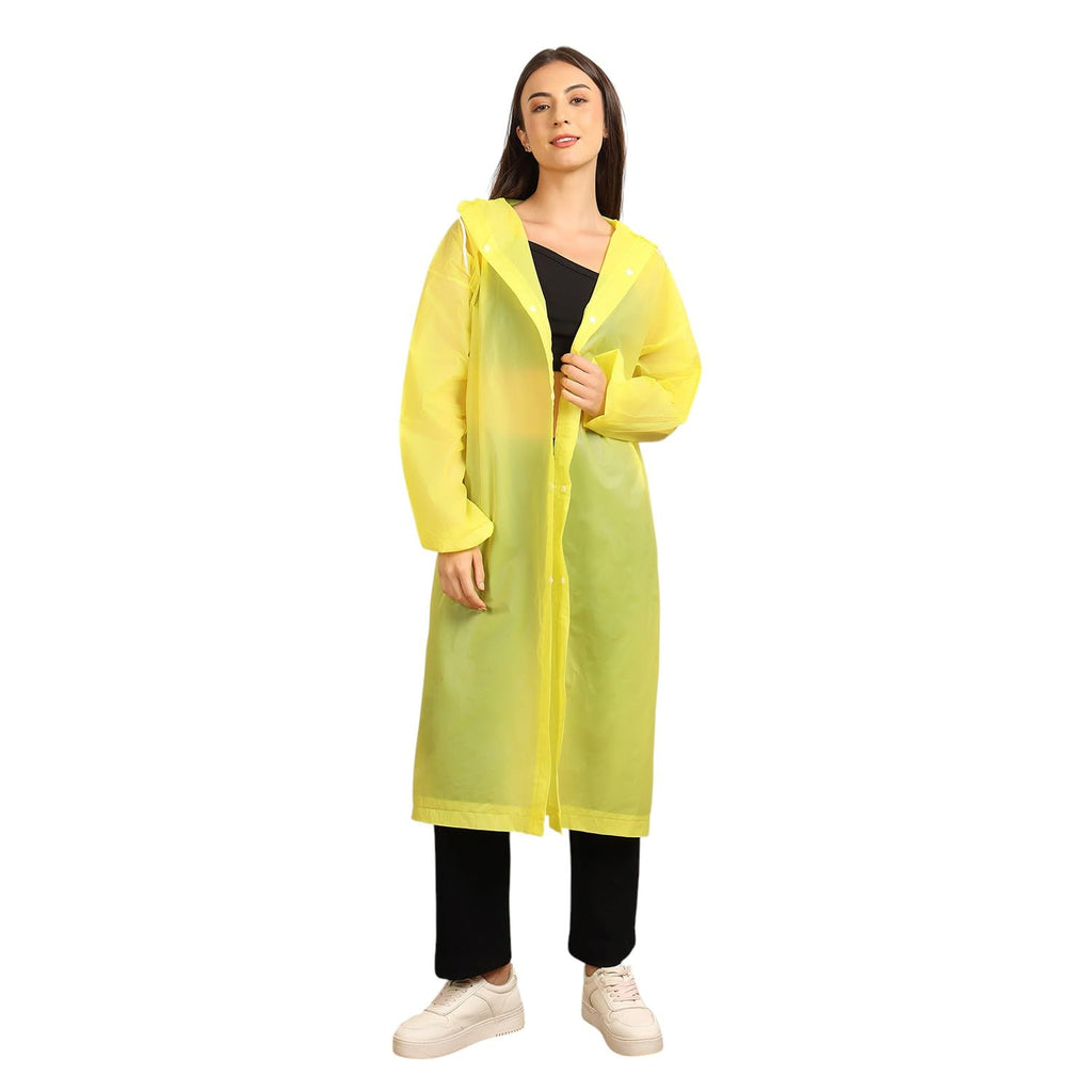 Citizen Eco-Friendly EVA Poncho Raincoat for Men & Women, Lightweight Waterproof Coat with Hood, Adjustable Drawstring, Button Closure Reusable & Durable Outdoor Rainwear