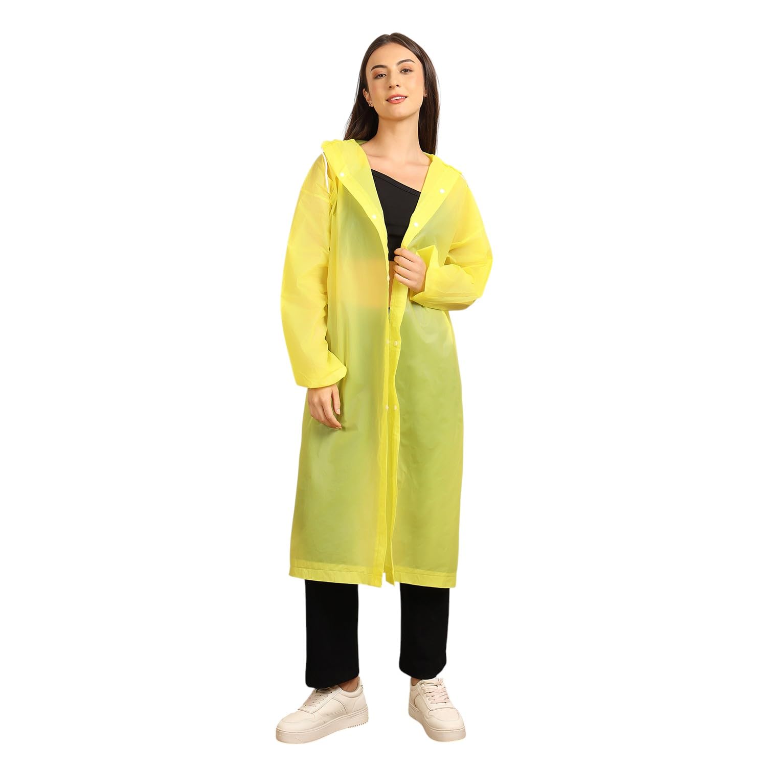 Citizen Eco-Friendly EVA Poncho Raincoat for Men & Women, Lightweight Waterproof Coat with Hood, Adjustable Drawstring, Button Closure Reusable & Durable Outdoor Rainwear
