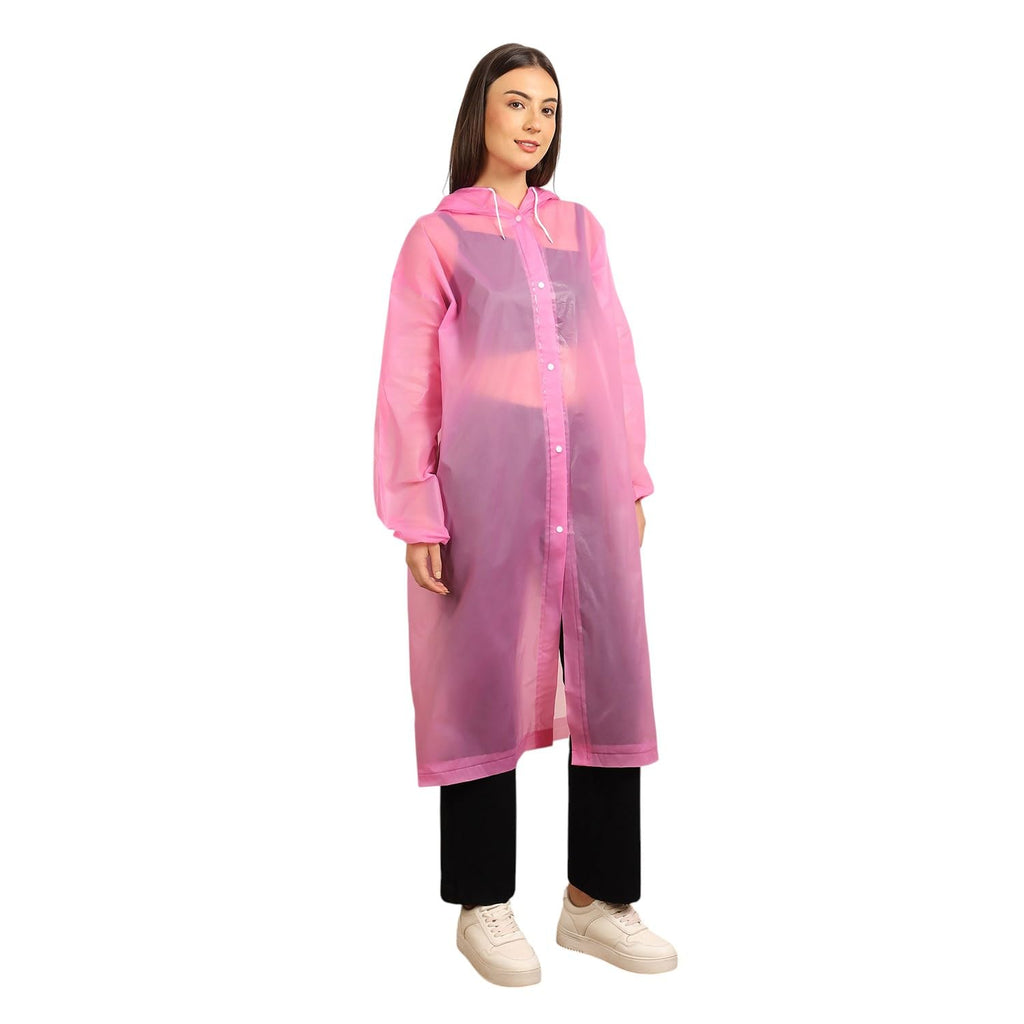 Citizen Eco-Friendly EVA Poncho Raincoat for Men & Women, Lightweight Waterproof Coat with Hood, Adjustable Drawstring, Button Closure Reusable & Durable Outdoor Rainwear