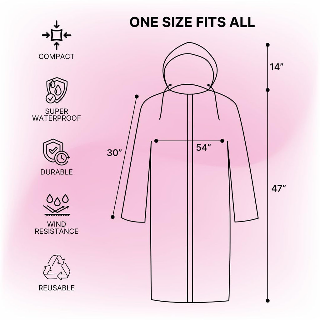 Citizen Eco-Friendly EVA Poncho Raincoat for Men & Women, Lightweight Waterproof Coat with Hood, Adjustable Drawstring, Button Closure Reusable & Durable Outdoor Rainwear