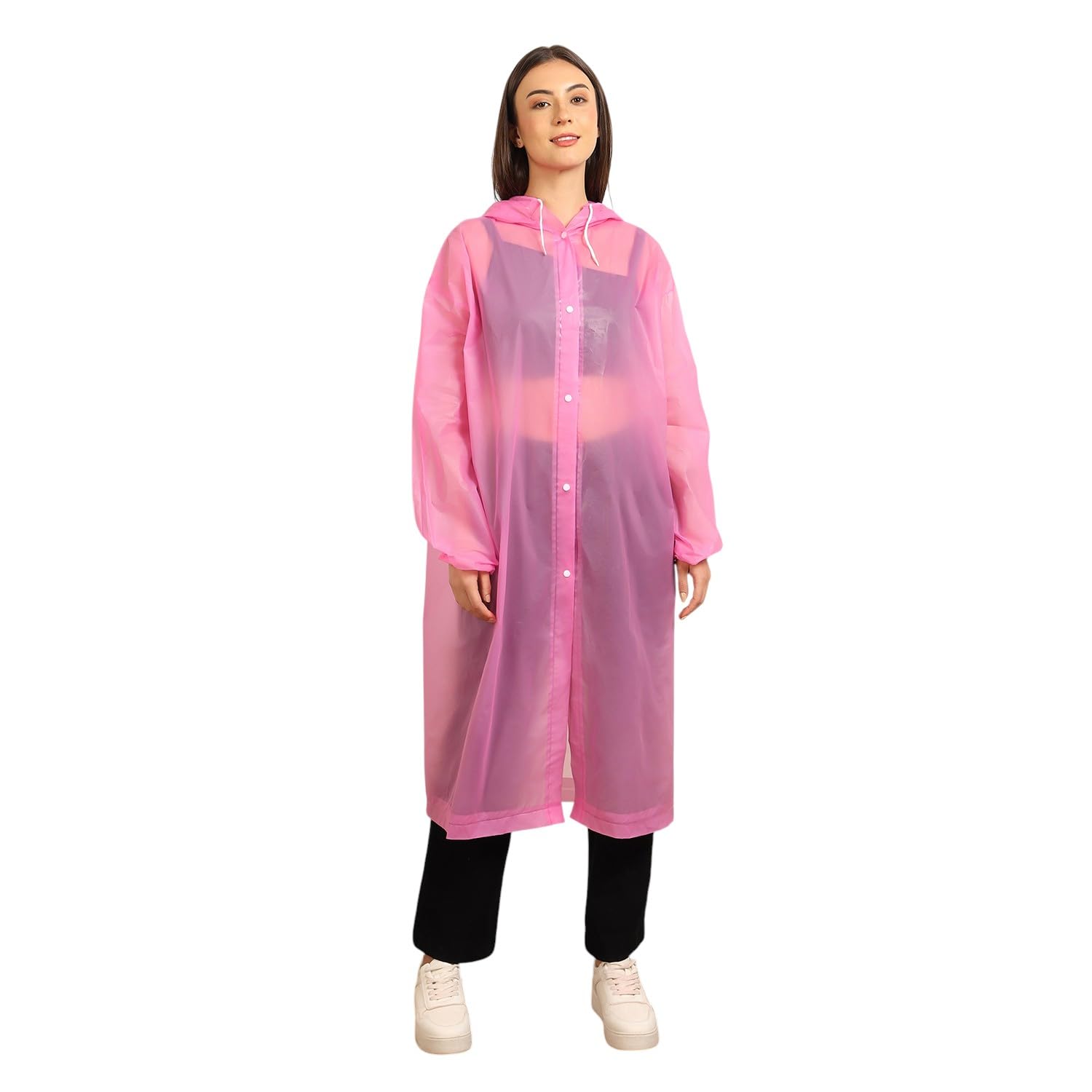 Citizen Eco-Friendly EVA Poncho Raincoat for Men & Women, Lightweight Waterproof Coat with Hood, Adjustable Drawstring, Button Closure Reusable & Durable Outdoor Rainwear