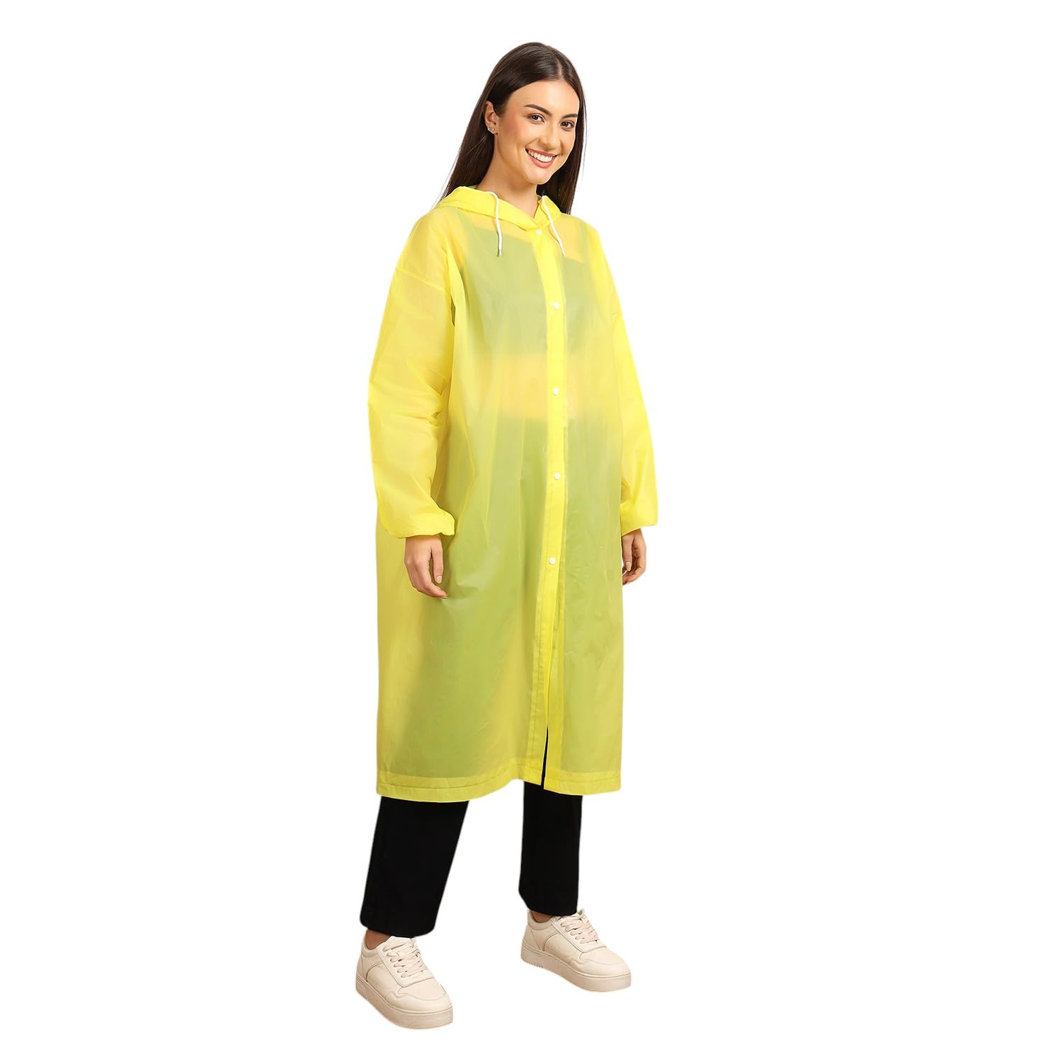 Citizen Eco-Friendly EVA Poncho Raincoat for Men & Women, Lightweight Waterproof Coat with Hood, Adjustable Drawstring, Button Closure Reusable & Durable Outdoor Rainwear