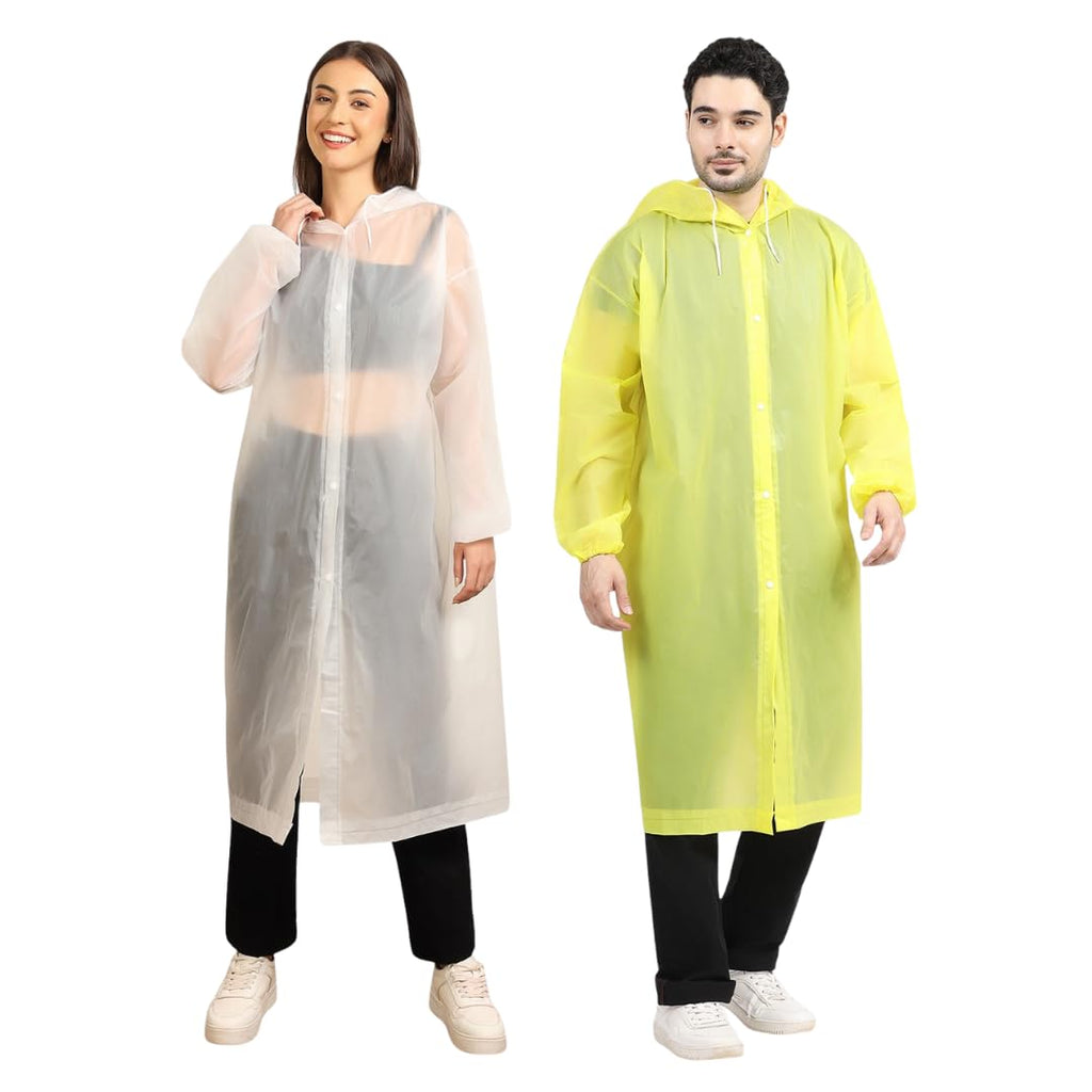 Citizen Eco-Friendly EVA Poncho Raincoat for Men & Women, Lightweight Waterproof Coat with Hood, Adjustable Drawstring, Button Closure Reusable & Durable Outdoor Rainwear
