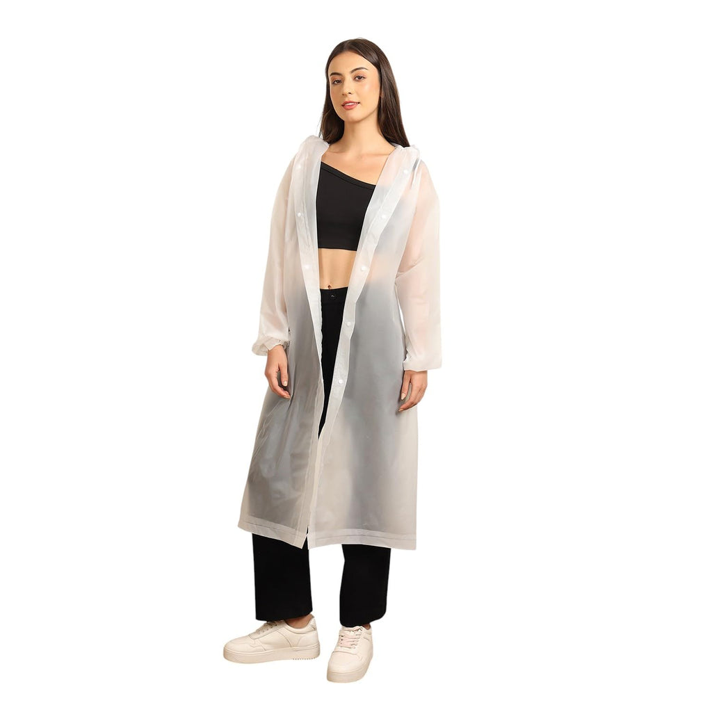 Citizen Eco-Friendly EVA Poncho Raincoat for Men & Women, Lightweight Waterproof Coat with Hood, Adjustable Drawstring, Button Closure Reusable & Durable Outdoor Rainwear