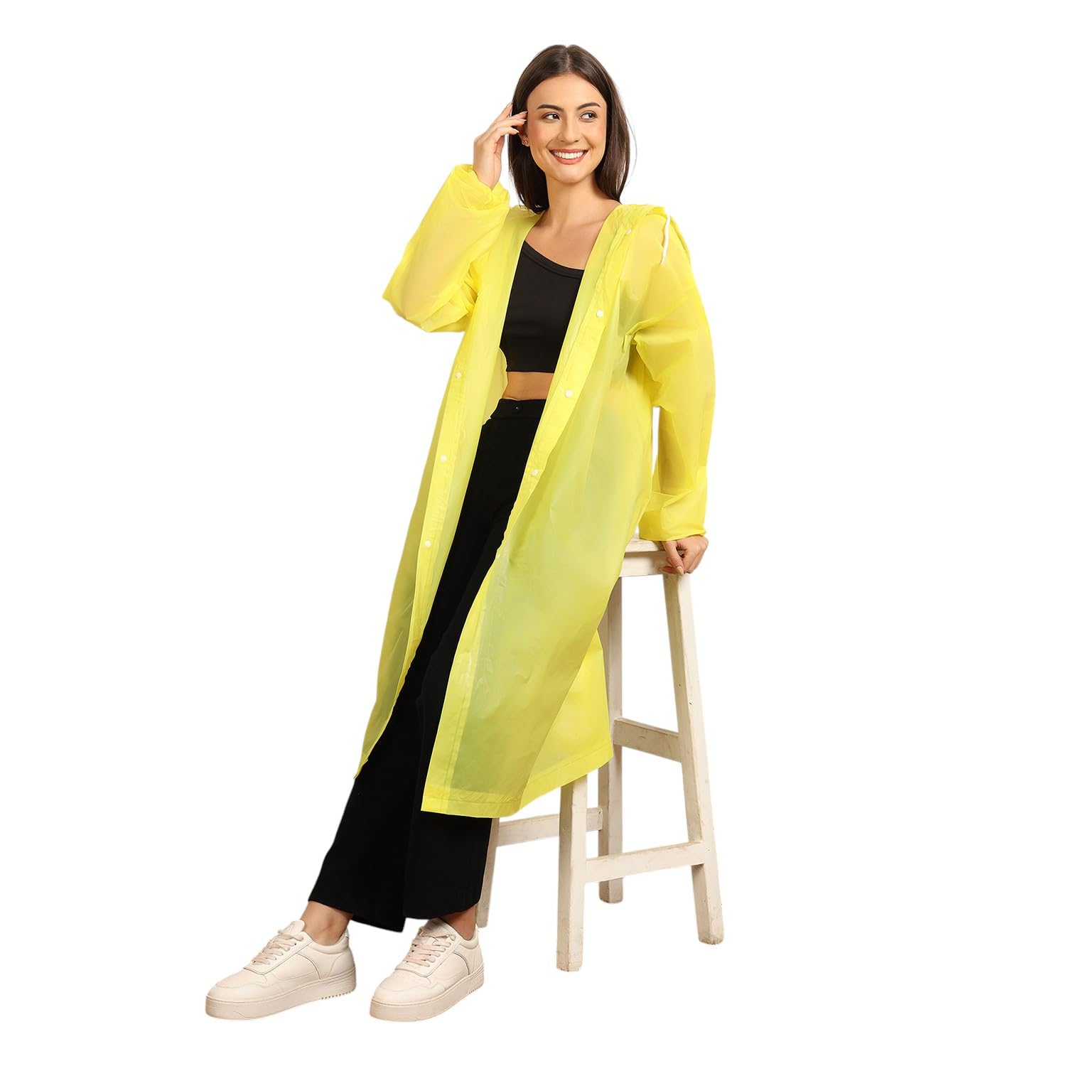 Citizen Eco-Friendly EVA Poncho Raincoat for Men & Women, Lightweight Waterproof Coat with Hood, Adjustable Drawstring, Button Closure Reusable & Durable Outdoor Rainwear