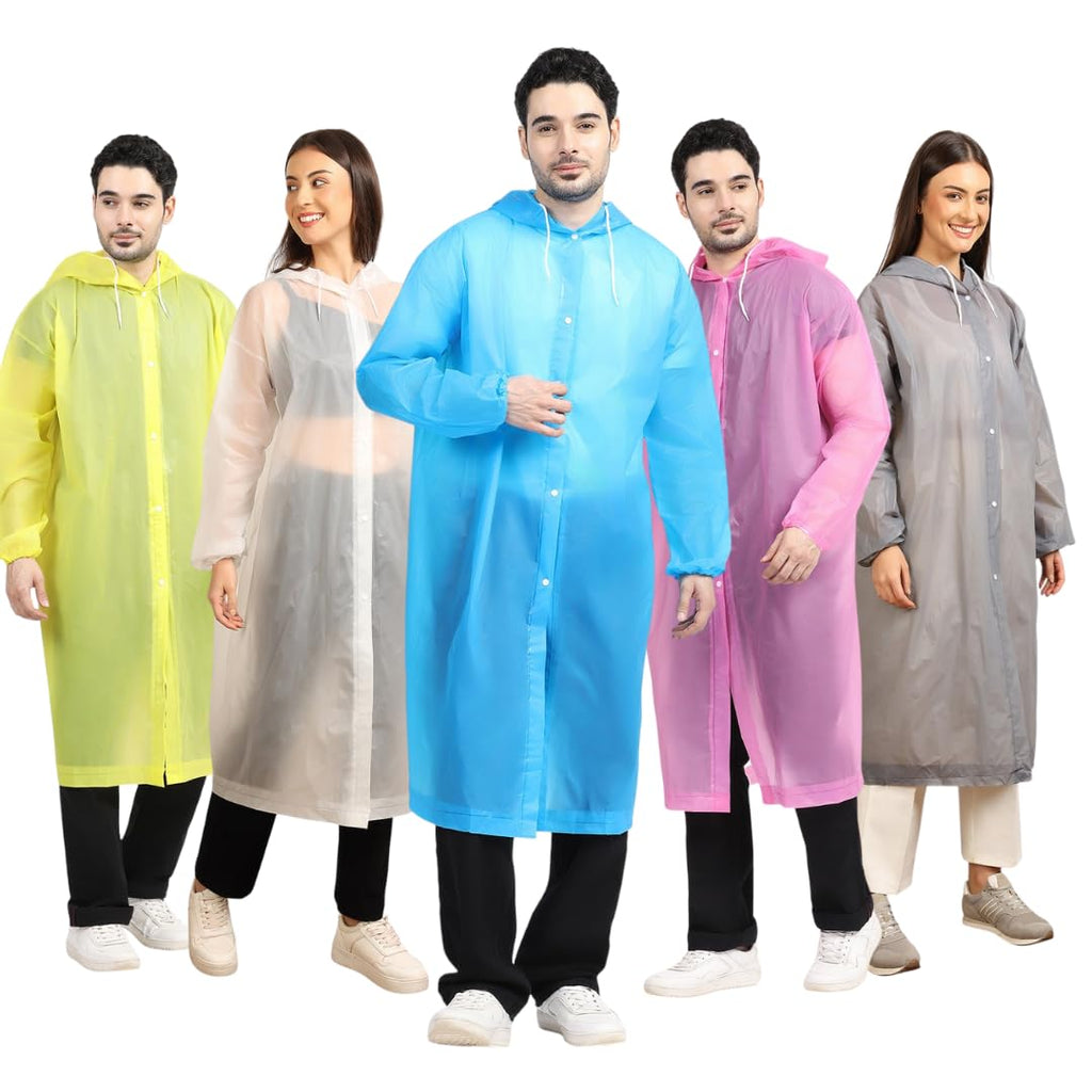 Citizen Eco-Friendly EVA Poncho Raincoat for Men & Women, Lightweight Waterproof Coat with Hood, Adjustable Drawstring, Button Closure Reusable & Durable Outdoor Rainwear
