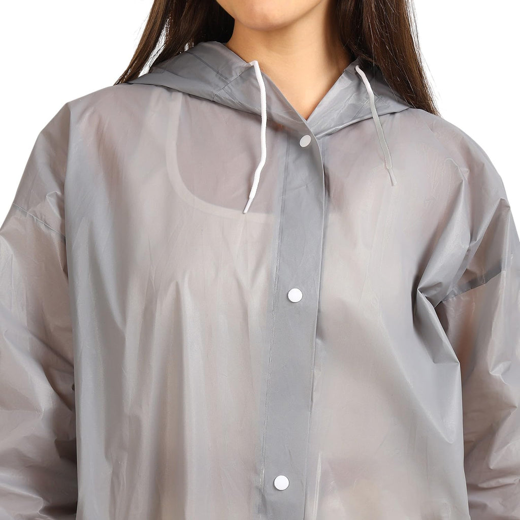 Citizen Eco-Friendly EVA Poncho Raincoat for Men & Women, Lightweight Waterproof Coat with Hood, Adjustable Drawstring, Button Closure Reusable & Durable Outdoor Rainwear